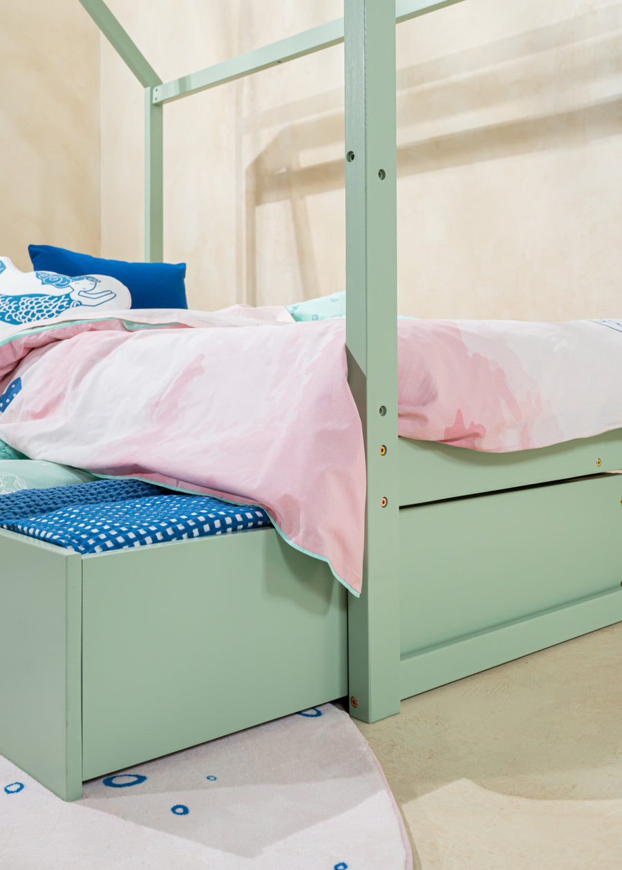 House bed with drawer - Seafoam