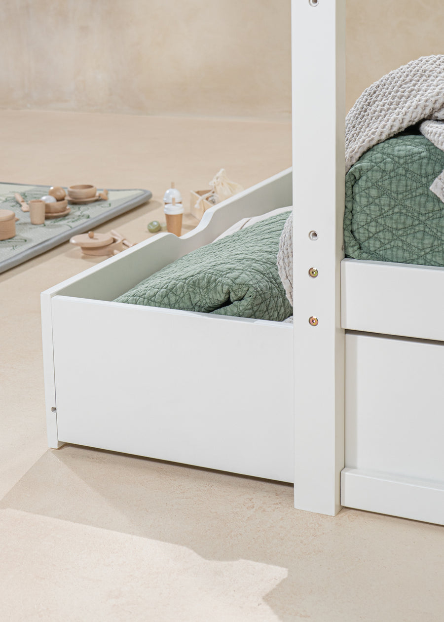 House bed with drawer - White