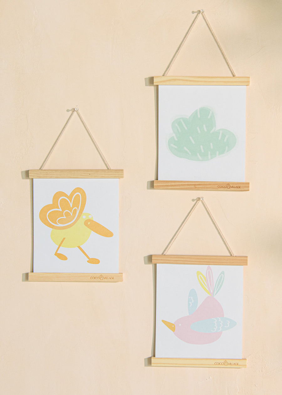 Hanging Poster Trio with Magnetic Wooden Frame Small - PINAKLE