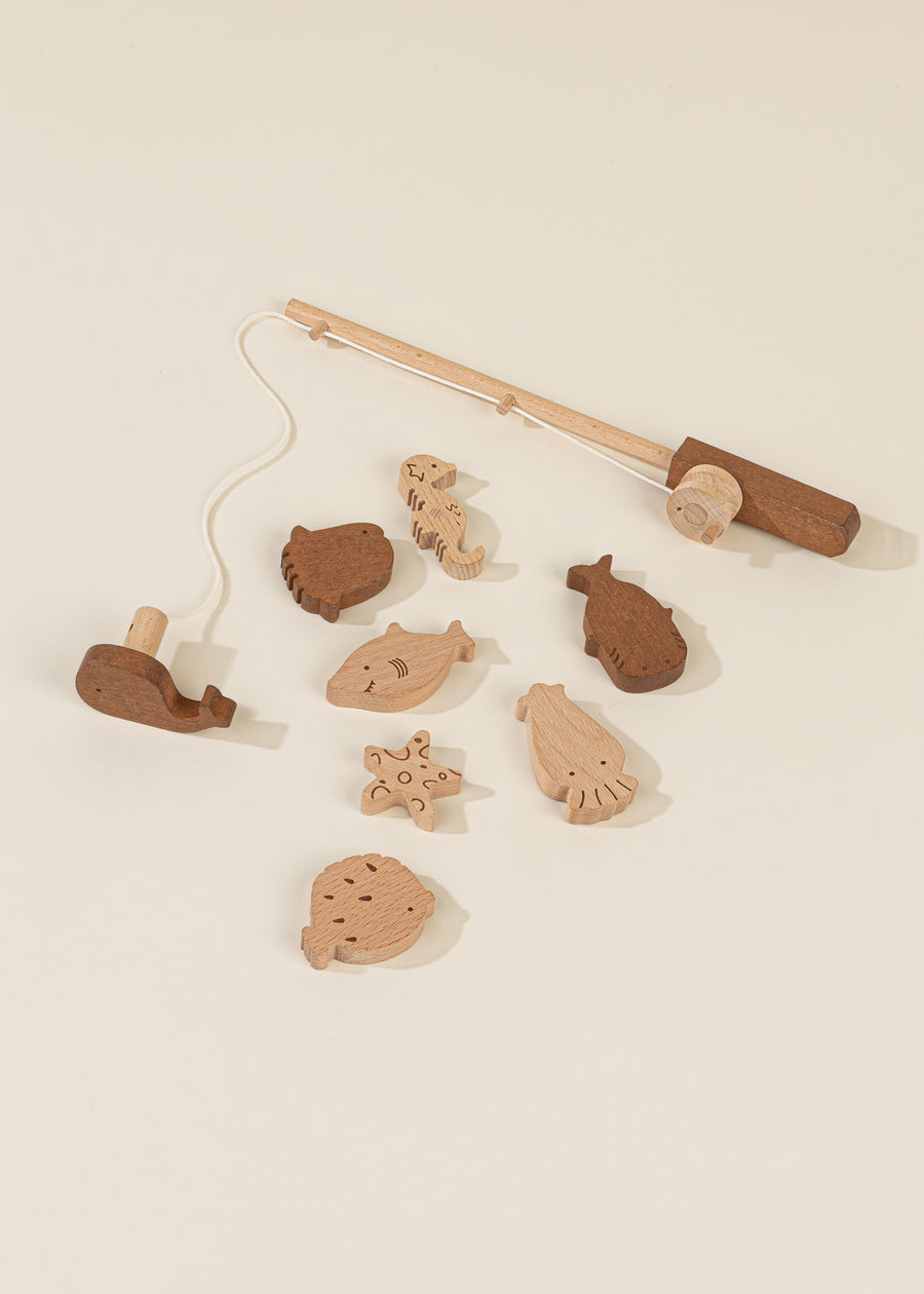 Wooden Fishing Game with Bag