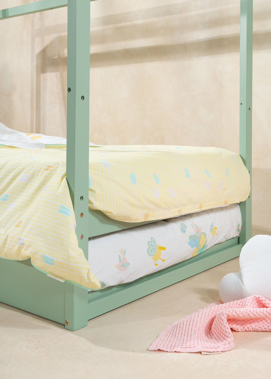 House bed with trundle bed - Seafoam