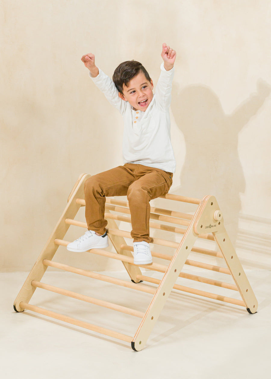 Montessori Triangle Climber Small - NATURAL WOOD