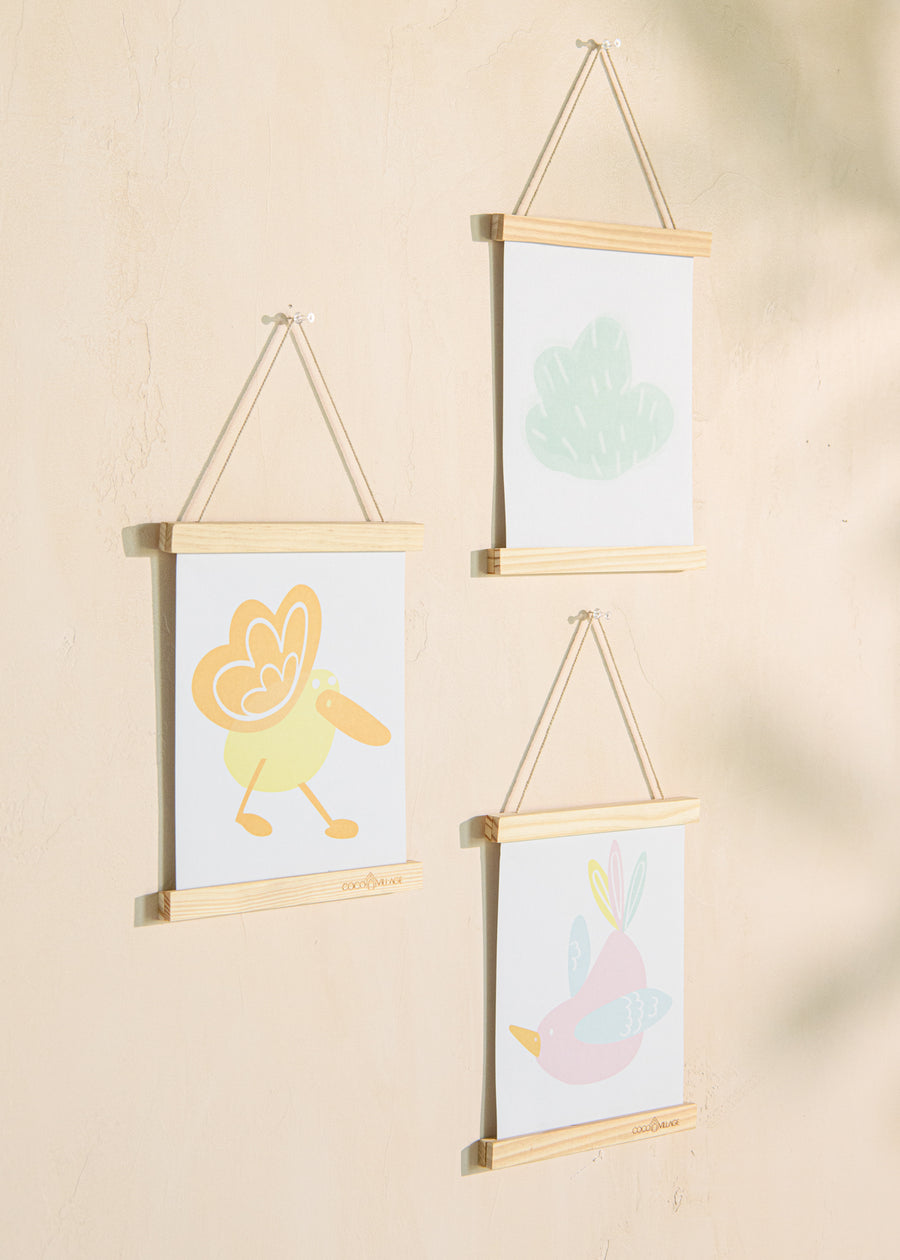 Hanging Poster Trio with Magnetic Wooden Frame Small - PINAKLE