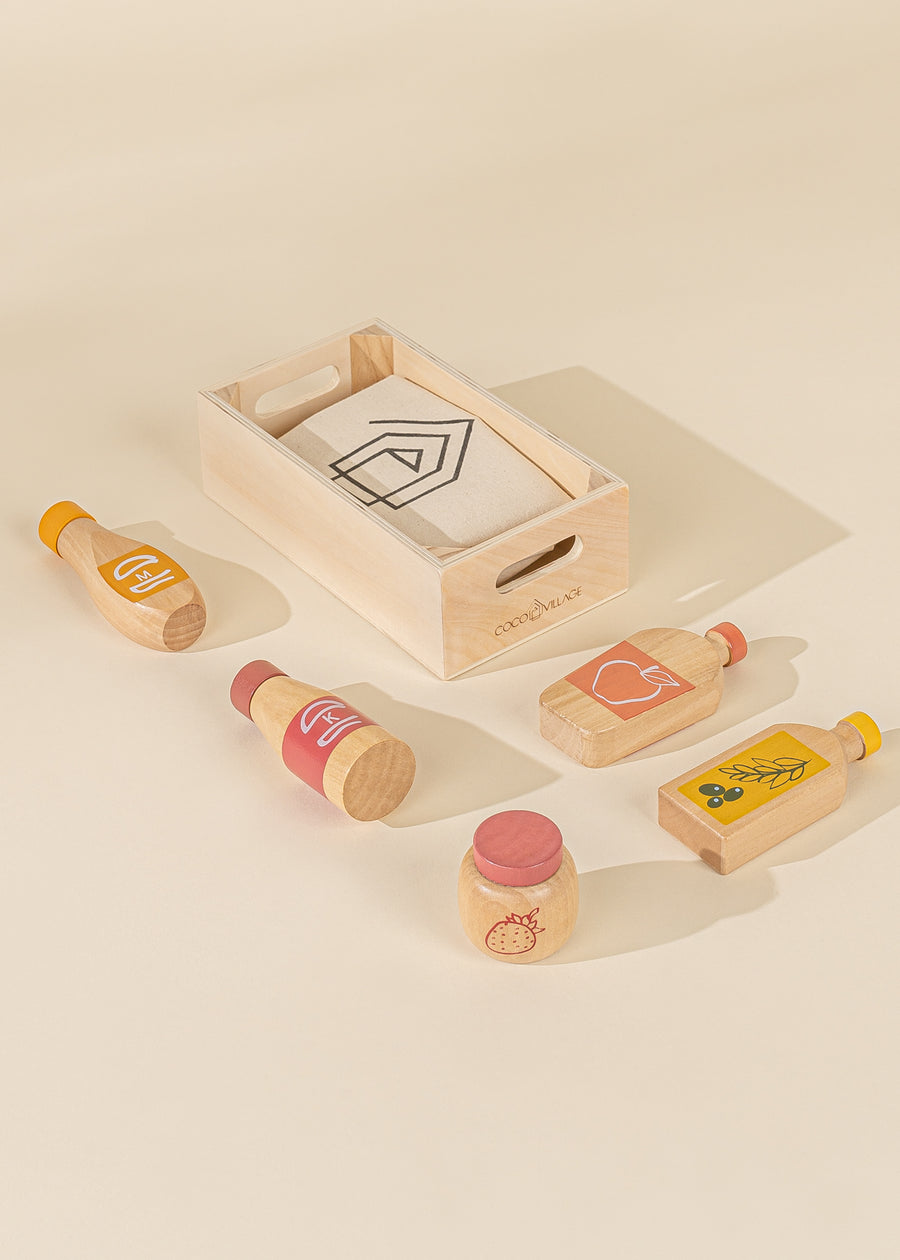 Wooden Grocery Playset - Condiments