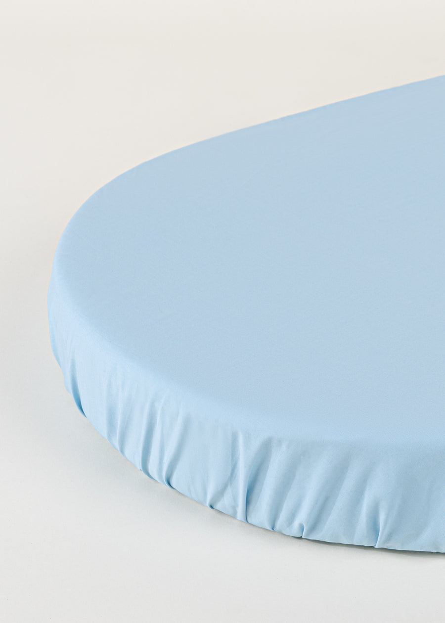 Organic Cotton Oval Fitted Crib Sheet - GLACIER