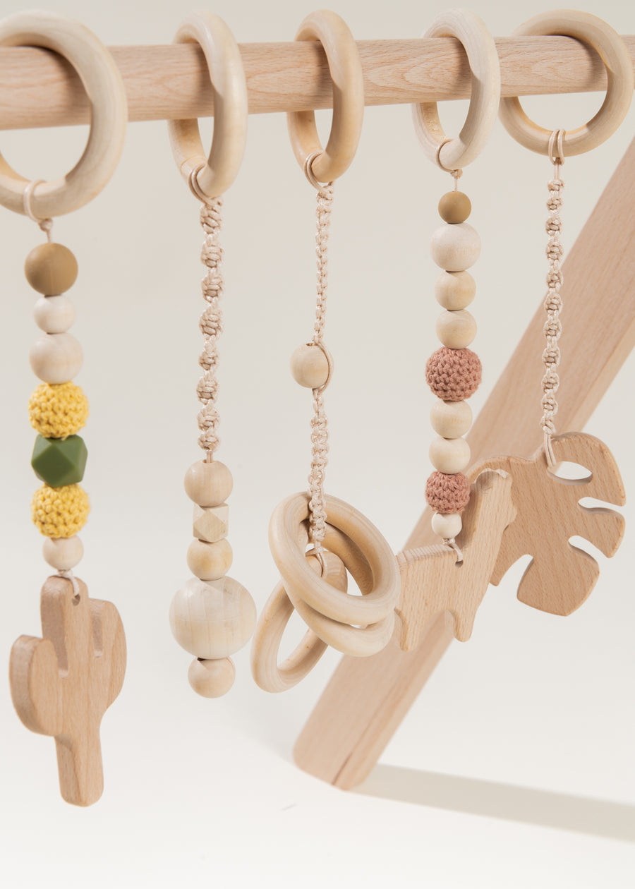 Wooden Hanging Toys Rattle Set for Play Arch - KANYON