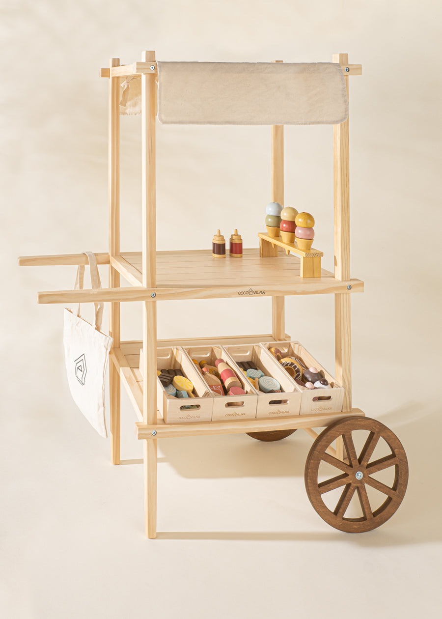 Mini Wooden Play Market Stand