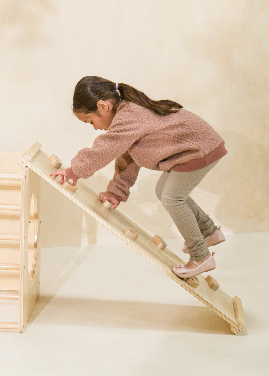 Planche à Grimper Montessori avec Poignées - BOIS NATUREL