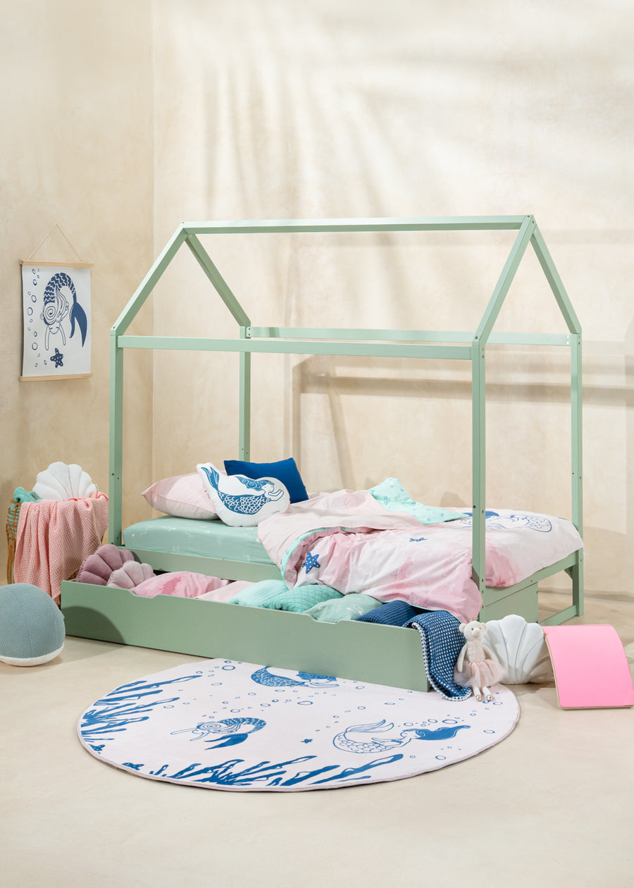 House bed with drawer - Seafoam