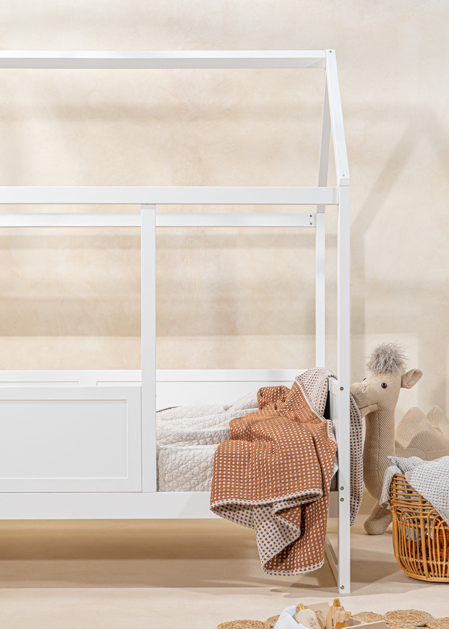 House bed with rails - White