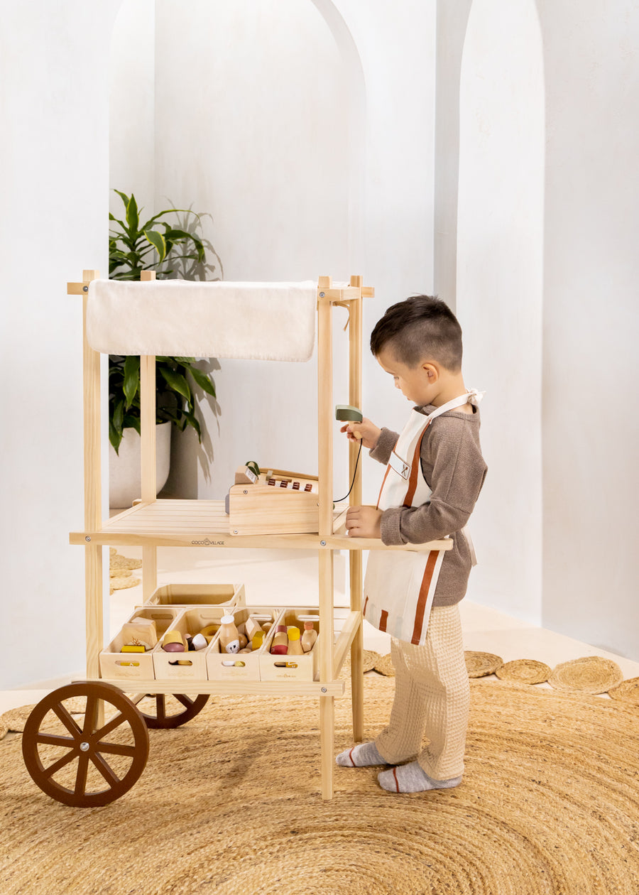 Mini Wooden Play Market Stand