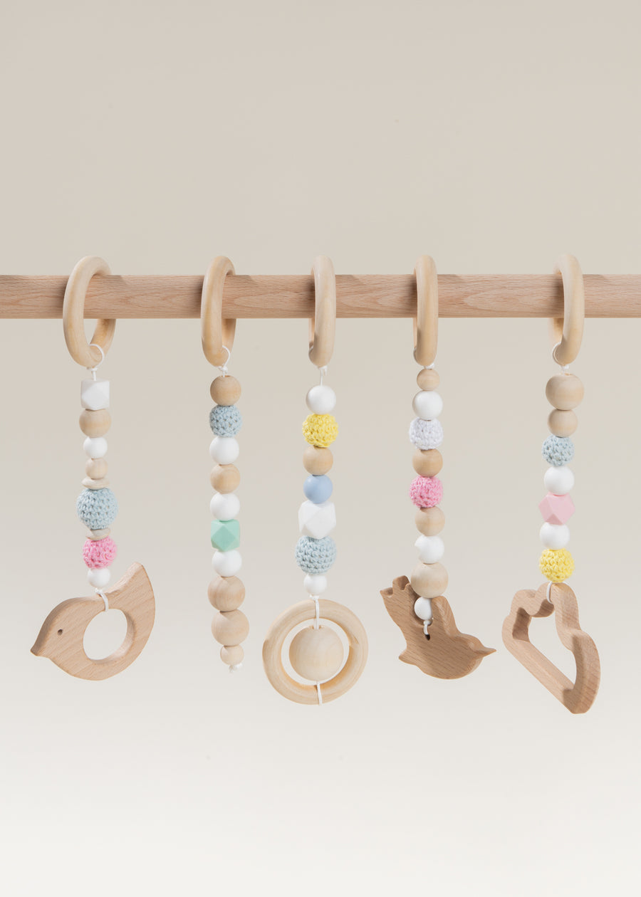 Wooden Hanging Toys Rattle Set for Play Arch - PINAKLE